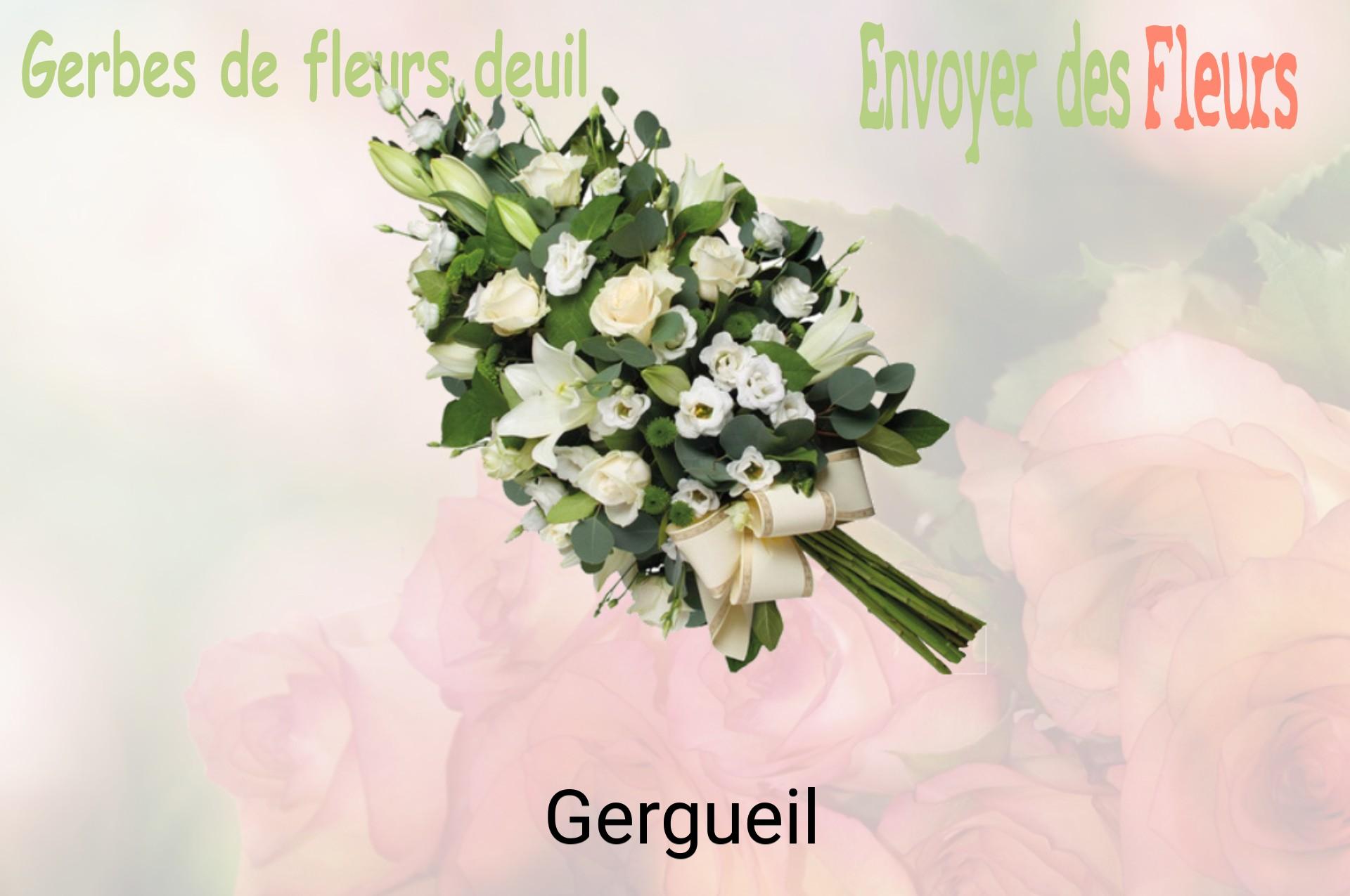 Gerbe de fleurs de deuil livrée à Gergueil